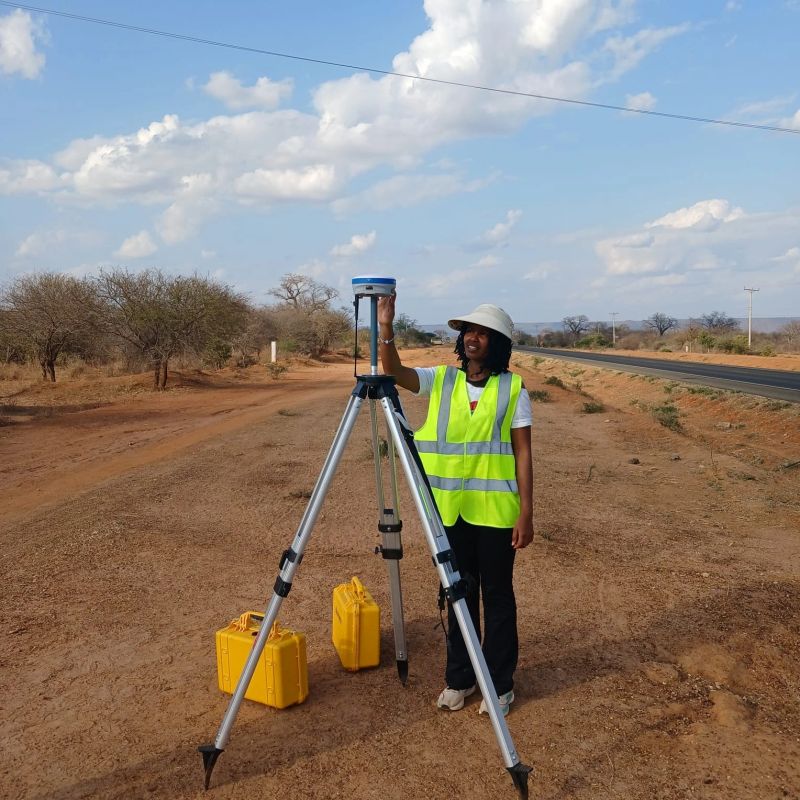 Jecinta conducting RTK fieldwork